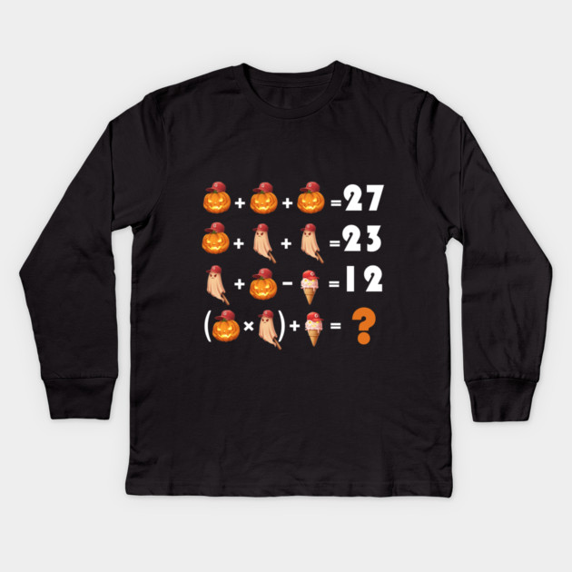 Funny Equation 67 Meme Halloween for Math Teachers Kids Long Sleeve T-Shirt by Db Printed