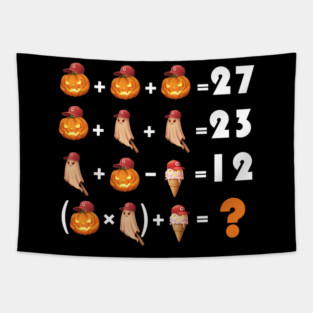 Funny Equation 67 Meme Halloween for Math Teachers Tapestry