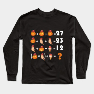 Funny Equation 67 Meme Halloween for Math Teachers Long Sleeve T-Shirt