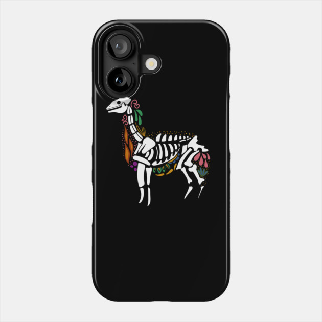 Day of the dead Llama Alpaca Sugar Skull Phone Case by logiamerch