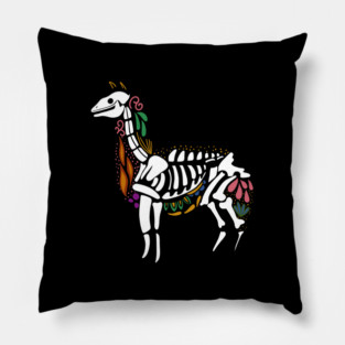 Day of the dead Llama Alpaca Sugar Skull Pillow