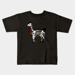 Day of the dead Llama Alpaca Sugar Skull Kids T-Shirt