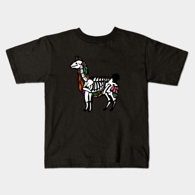 Day of the dead Llama Alpaca Sugar Skull Kids T-Shirt by logiamerch