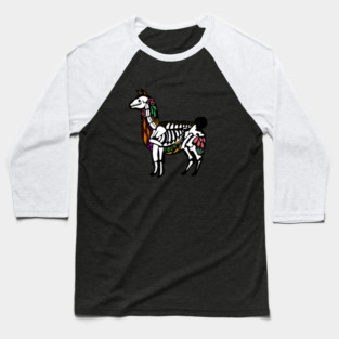 Day of the dead Llama Alpaca Sugar Skull Baseball T-Shirt