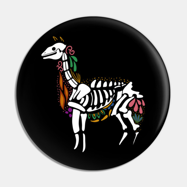 Day of the dead Llama Alpaca Sugar Skull Pin by logiamerch