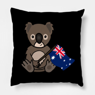 Cute Koala Australian Flag Animal Pillow