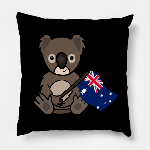 Cute Koala Australian Flag Animal Pillow by logiamerch