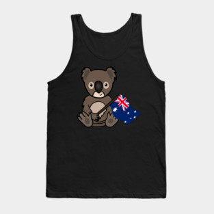 Cute Koala Australian Flag Animal Tank Top