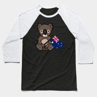 Cute Koala Australian Flag Animal Baseball T-Shirt