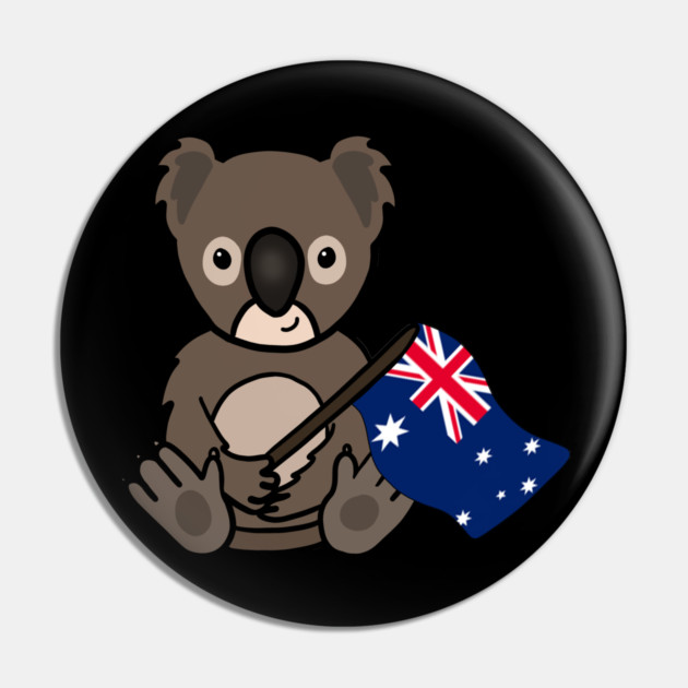Cute Koala Australian Flag Animal Pin by logiamerch
