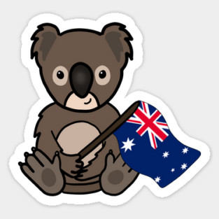 Cute Koala Australian Flag Animal Magnet