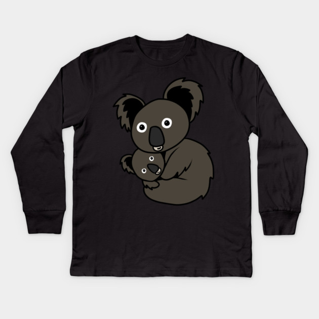 Cute Koala Mom with cub Animal Kids Long Sleeve T-Shirt by logiamerch