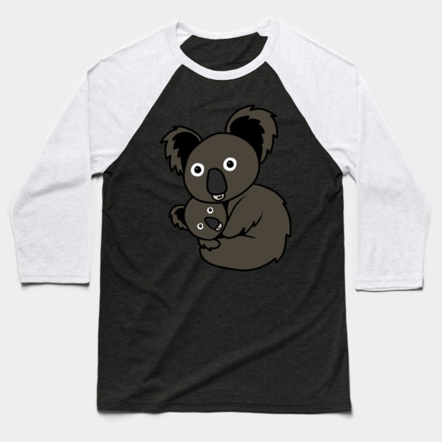 Cute Koala Mom with cub Animal Baseball T-Shirt by logiamerch