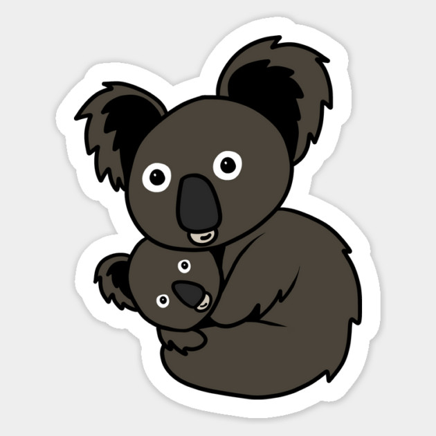 Cute Koala Mom with cub Animal Sticker by logiamerch