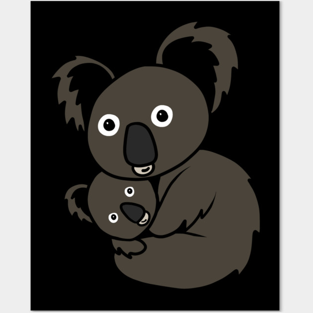 Cute Koala Mom with cub Animal Wall Art by logiamerch