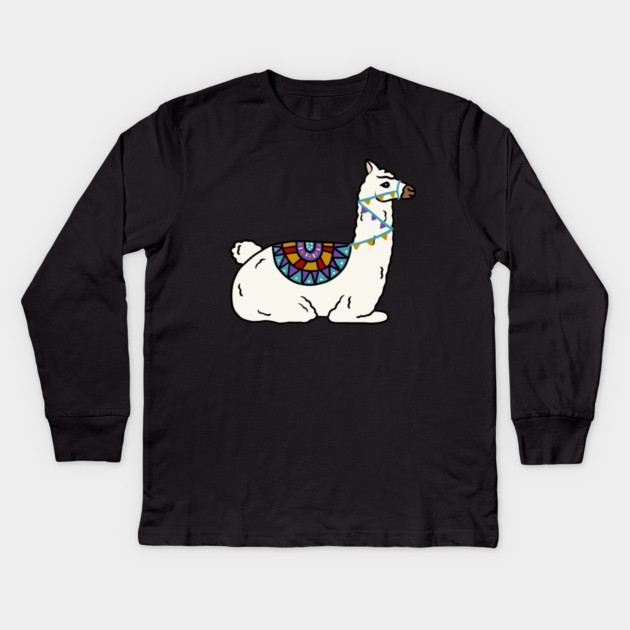 Peruvian llama Alpaca Animal Kids Long Sleeve T-Shirt by logiamerch