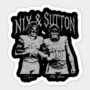 Bo Nix Courtland Sutton Football, Denver Football Sticker