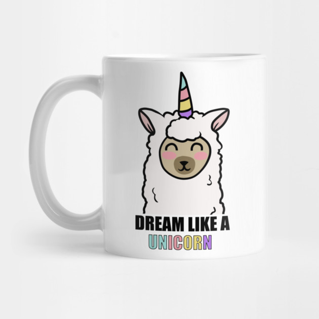 Dream Like a Unicorn Cute Llama Alpaca by logiamerch