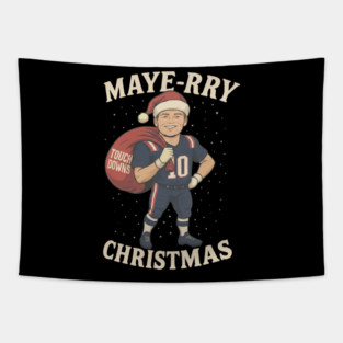 Drake Maye New England Christmas Tapestry