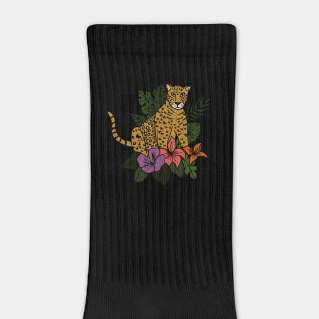 Jaguar Tropical Vibes Big Cat Floral Style by logiamerch