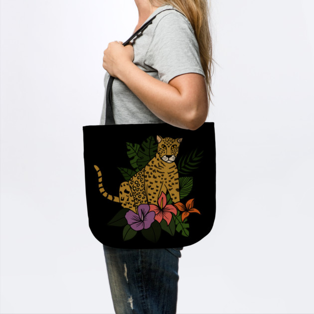 Jaguar Tropical Vibes Big Cat Floral Style by logiamerch