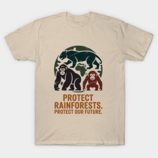 Gorilla, Orangutan, Leopard in Global Preservation Frame T-Shirt