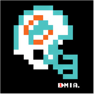 Miami Dolphins - Tecmo Bowl Pixel Helmet Posters and Art