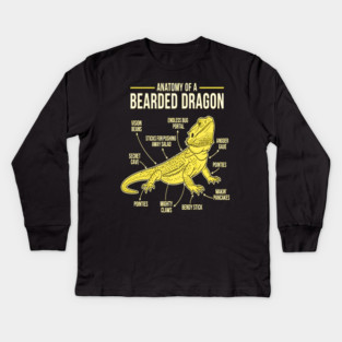 Anatomy of a Bearded Dragon Kids Long Sleeve T-Shirt