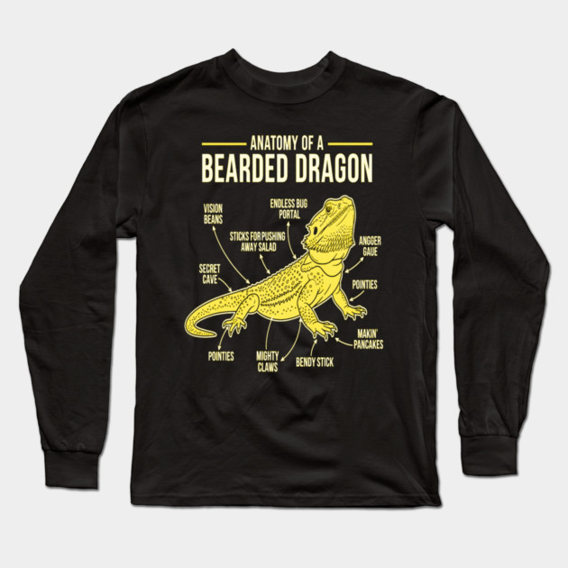 Anatomy of a Bearded Dragon Long Sleeve T-Shirt by OUTFITPAW