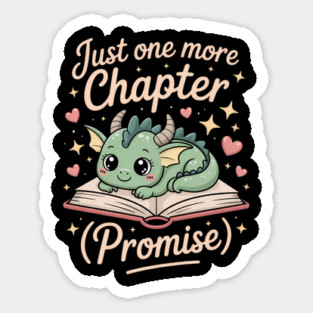 Book Dragon Fantasy Reader Cozy Reading Book Lover Dragon Sticker