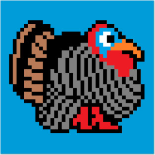 8-bit Thanksgiving Turkey Posters and Art