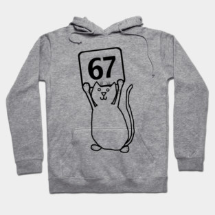 Six Seven 67 Funny Cat 6 7 Memes Hoodie