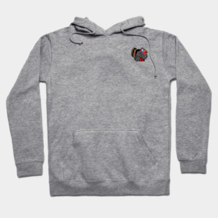 8-bit Thanksgiving Turkey small chest logo variant Hoodie