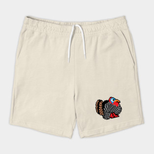 8-bit Thanksgiving Turkey small chest logo variant Shorts