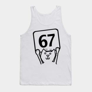 Memes Six Seven 67 Funny Cat 6 7 Portrait Tank Top