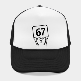Memes Six Seven 67 Funny Cat 6 7 Portrait Hat