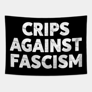 Crips Against Fascism (White Text) Tapestry