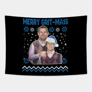 Dan Campbell  Jared Goff Merry Grit-Mas Tapestry