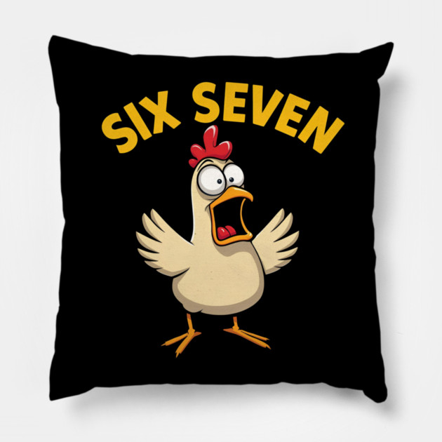 Quote Rooster Meme Six Seven 67 Funny Chicken Humor Farm Pillow by shirtlux