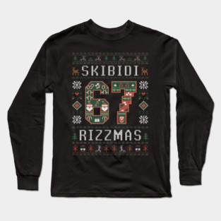 SKIBIDI RIZZMAS - 67 CHRISTMAS UGLY Long Sleeve T-Shirt