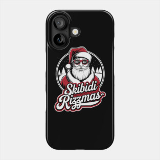 SKIBIDI RIZZMAS - SANTA CHRISTMAS COOL BLACK WHITE Phone Case