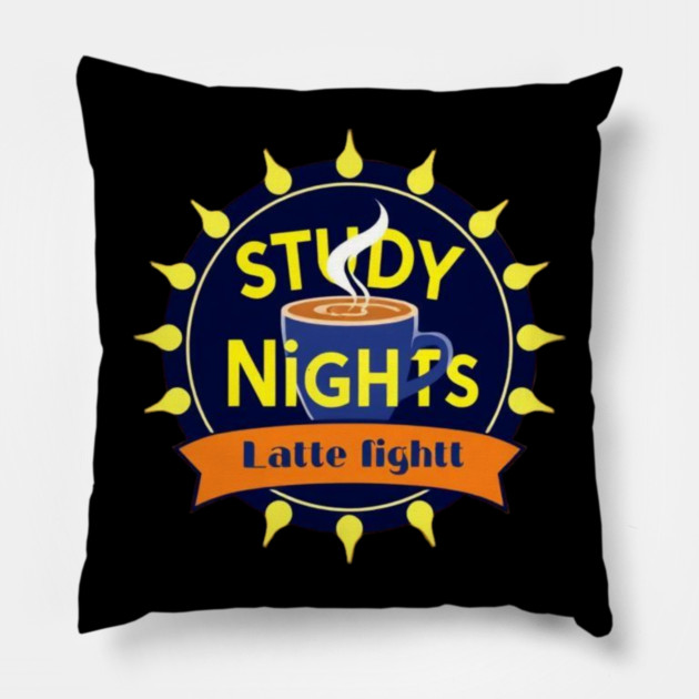 Study Nights Latte Lights books coffee Pillow by SR8891