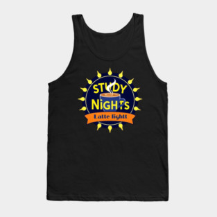 Study Nights Latte Lights books coffee Tank Top