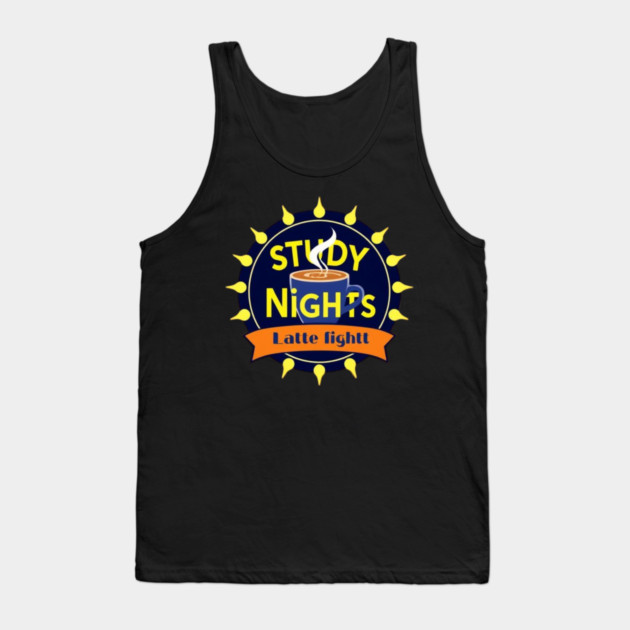 Study Nights Latte Lights books coffee Tank Top by SR8891