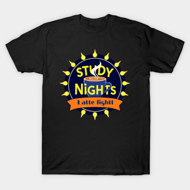 Study Nights Latte Lights books coffee T-Shirt by SR8891
