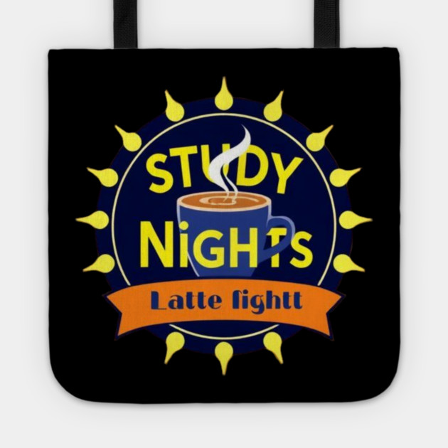 Study Nights Latte Lights books coffee Tote by SR8891
