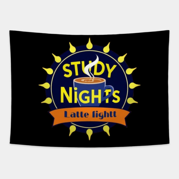 Study Nights Latte Lights books coffee Tapestry by SR8891