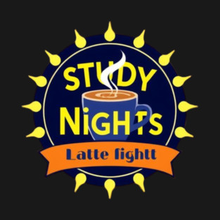 Study Nights Latte Lights books coffee T-Shirt