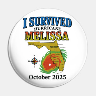 I Survived hurricane melissa 2025 Tropical Storm Pin