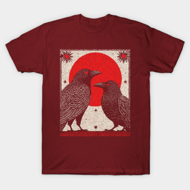 Gothic Ravens - The Witch's Familiars T-Shirt by TuncGK